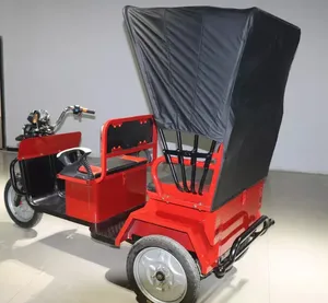 QSD vélo électrique à 3 roues <span class=keywords><strong>rouge</strong></span> et noir, motocyclette à deux passagers, <span class=keywords><strong>Tricycle</strong></span> de transport à trois roues à vendre - Product Image 1
