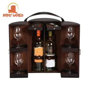 2 Flaschen Kunstleder Travel Wine Bar Wine Case