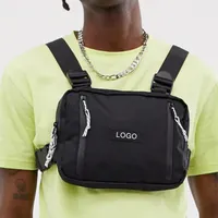 Özel su geçirmez naylon tek kollu çanta polyester logo Unisex erkek koşum çantası özel göğüs çantası