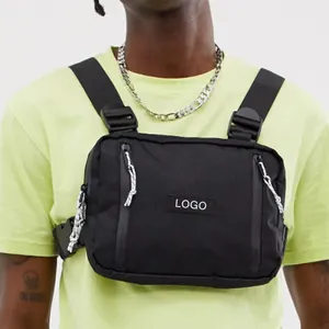 Tùy Chỉnh Không Thấm Nước Nylon Sling Túi Polyester Logo Unisex Mens Khai Thác Túi Tùy Chỉnh Ngực Túi