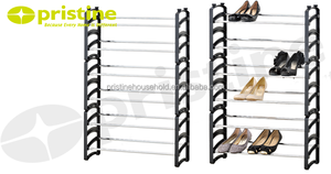 Pristine SH44A Adjustable Iron 10-Tier Free Standing <b>Space</b> Saving <b>Shoe</b> Rack for Home Entryway - Product Image 5