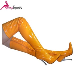 <span class=keywords><strong>Botas</strong></span> de talla grande para <span class=keywords><strong>mujer</strong></span>, botines sexys de PU para <span class=keywords><strong>mujer</strong></span>, <span class=keywords><strong>botas</strong></span> largas hasta el muslo, zapatos de tacón alto para <span class=keywords><strong>mujer</strong></span> - Product Image 2