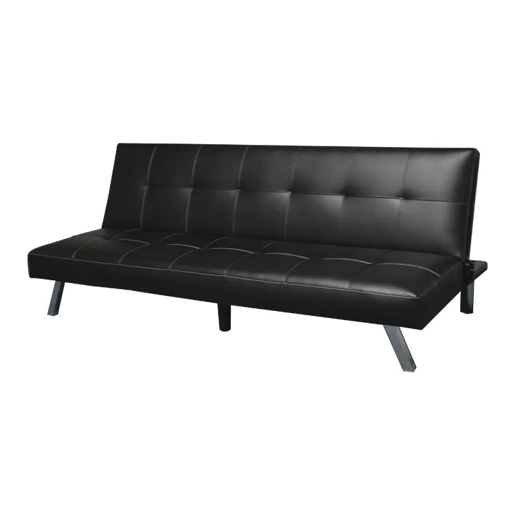 Erman-sofá cama individual de cuero, Estilo vintage, color negro