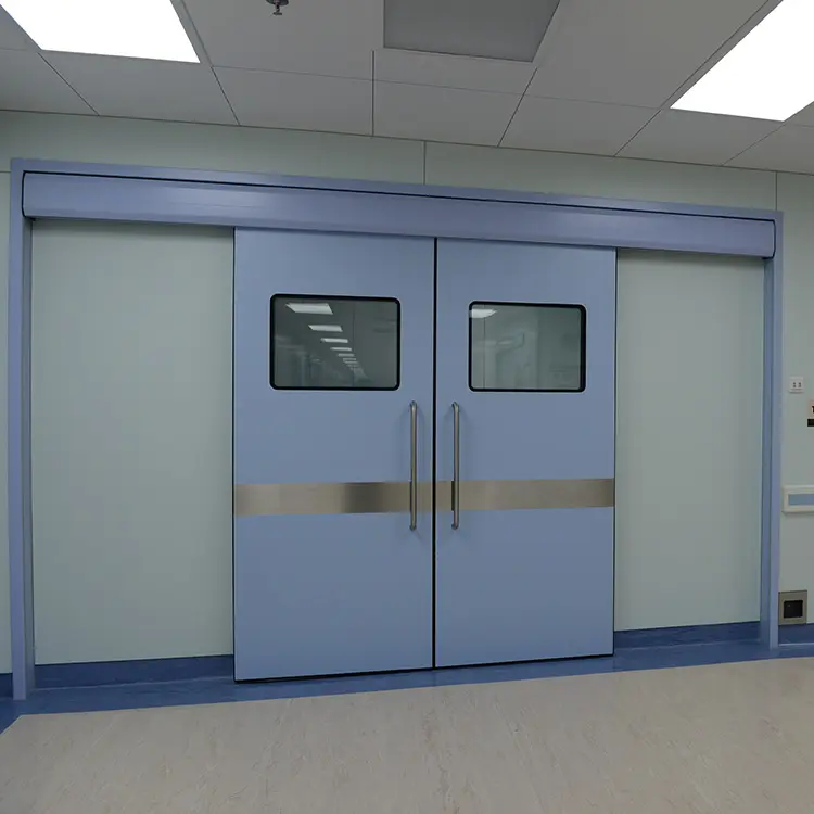 Алюминиевый HPL больничный противопожарный двухмоторный медицинский Автоматический раздвижной сверхмощный больничный медицинский дверной