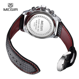 Montre de luxe pour homme, marque <span class=keywords><strong>Megir</strong></span> <span class=keywords><strong>1010</strong></span>, montre à quartz, mode masculine - Product Image 4