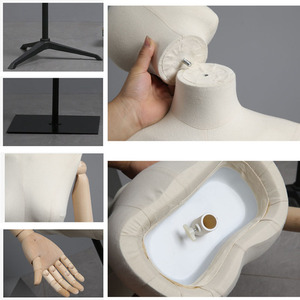 XINJI Fashionable Upper Body Manikin Fabric Covered <strong>Female</strong> <strong>Mannequin</strong> <strong>Torso</strong> <strong>With</strong> Head - Product Image 6