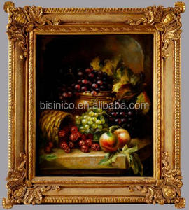 Dipinto a Olio Classico Antico <span class=keywords><strong>con</strong></span> <span class=keywords><strong>Cornice</strong></span> Quadrata Dorata Intagliata, Paesaggio Dipinto a Mano - Product Image 4