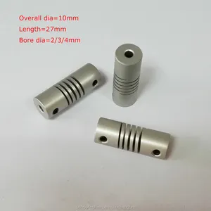 10mm genel çapı çap 3mm küçük motorlu esnek şaft kaplinler