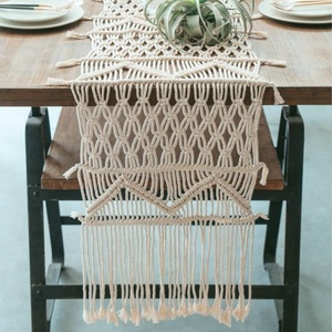 Venta al por mayor hecho <span class=keywords><strong>a</strong></span> mano puro boda tejida <span class=keywords><strong>Macrame</strong></span> borla decoración <span class=keywords><strong>mesa</strong></span> Runner - Product Image 2