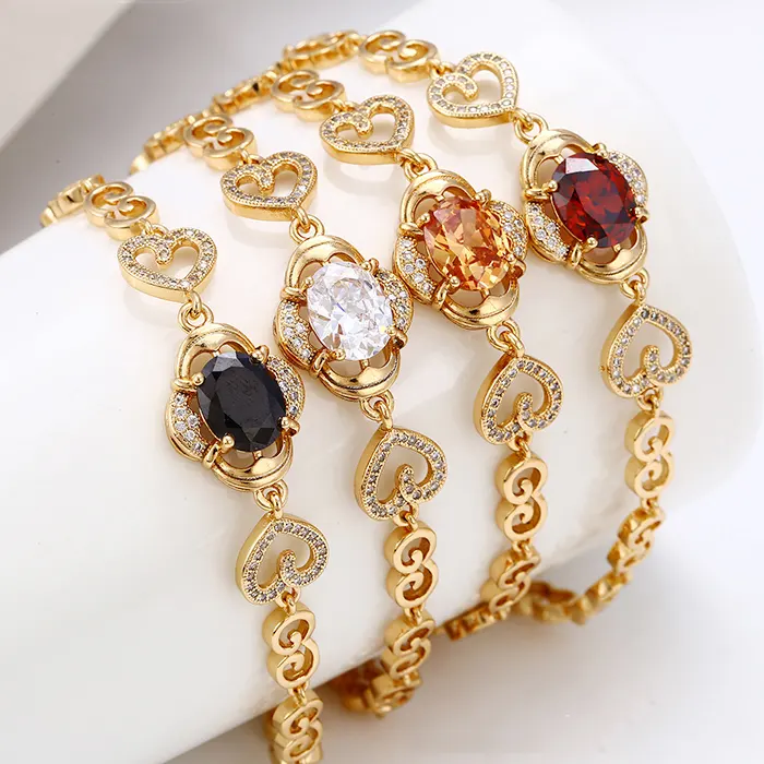 75025 Guangzhou Xuping 18k gold bracelet women, gold plated fashion women charm bracelet