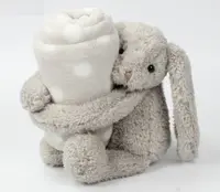 Polyester Stoff weichen Plüsch Hase Spielzeug Baby decke/Großhandel billig weichen Hasen Kaninchen Tier Plüsch tier mit Decke