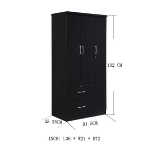 ตู้เสื้อผ้าติดผนังไม้สไตล์โมเดิร์นพร้อมลิ้นชักสำหรับห้องนอน - Product Image 5