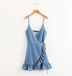 Las mujeres estilo salvaje pequeña ola adoraba corto vestido de la correa - Product Image 1