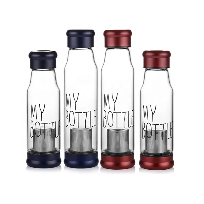 מותאם אישית עיצוב <span class=keywords><strong>BPA</strong></span> משלוח סיטונאי ורוסיליקט תה Infuser זכוכית שתיית מים בקבוק