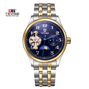 Tevise Nuevo reloj de Los Hombres del Reloj Negro, encanto Reloj Con Fase Lunar - Product Image 2