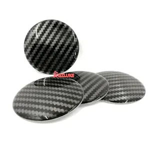 Custom Aluminum LOGO 45mm Car Steering wheel Emblem Sticker 50mm 56mm 60mm 65mm wheel center cap Carbon fiber Pattern