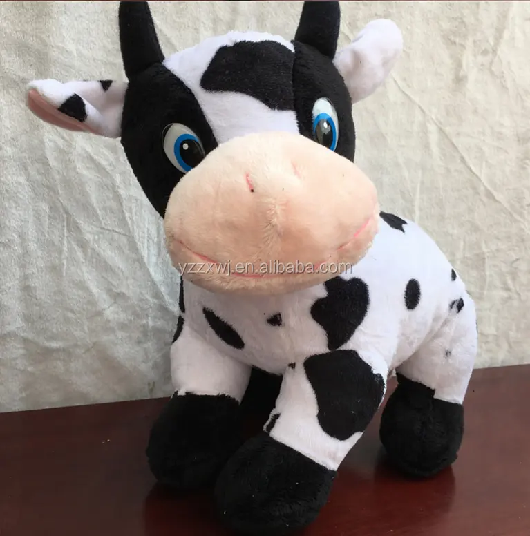 Kostenlose Probe Plüsch Kuh Puppe Spielzeug für Kinder weiche Kuh Plüschtiere Tiere Schwarz & Weiß Kuscheltier Plüsch Kuh