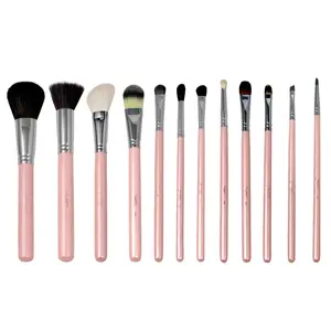 12 piece beautiful pink function makeup brush set super Soft Synthetic Hair professional china suppliers