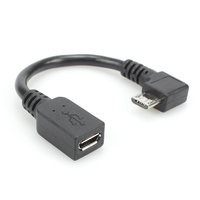 Werkseitig angepasste linke Winkel 90 ° USB 2.0 Micro-B-Verlängerung kabellänge von Stecker zu Buchse