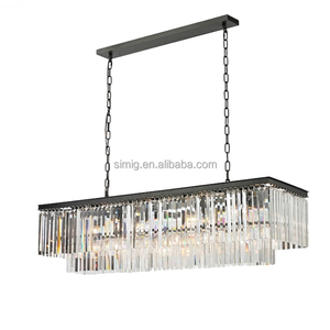 Simig lustre retangular de cristal k9, lustre retangular de luxo moderno - Product Image 1