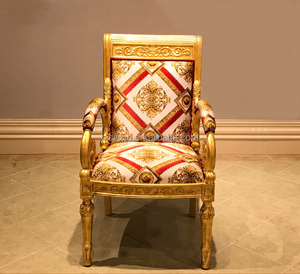 Poltrona in Legno Stile Barocco di Lusso per Soggiorno, Design Medusa in Velluto, Sedia Luigi XV Intagliata a Mano con Foglia d'<span class=keywords><strong>Oro</strong></span>, MOQ 1 Pezzo - Product Image 5