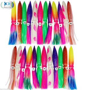 Bulb Squid Skirt Soft Plastic Lure Fishing Bait Tackle Saltwater Octopus Hoochie