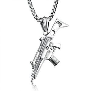 <span class=keywords><strong>Collier</strong></span> <span class=keywords><strong>militaire</strong></span> en acier inoxydable G36K fusil d'assaut hommes pendentif pistolet - Product Image 2