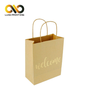China de fábrica barato <span class=keywords><strong>custom</strong></span> design blanco y marrón bolsa de papel kraft - Product Image 5