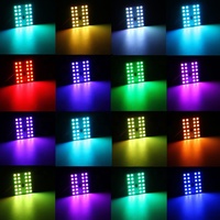 Hfycar — lampe de lecture avec télécommande, ampoule Led d'ambiance, T10, adaptateurs de décoration, ampoule intérieure 12V, RGB 5050 24SMD, panneau Auto