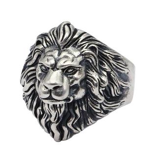 Bijoux de mode chinois, <span class=keywords><strong>argent</strong></span> thaïlandais, grenouille, lion, chauve-souris, dragon, crâne, chevalier, oiseau, Anbuis, loup, pharaon égyptien, bague pour <span class=keywords><strong>homme</strong></span> - Product Image 1