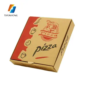 Kotak Pengiriman Kemasan Pizza Kertas Bergelombang Cetak Kustom dengan Harga Rendah