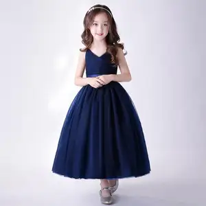 2019 American style elegant school girl party dress gallus style boutique fashion beautiful dress for young girl