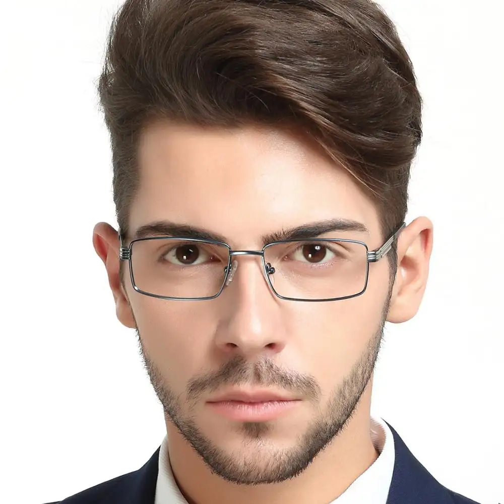 2024 классические мужские очки, металлическая оптическая оправа, черная оправа, квадратная оправа для джентльмена