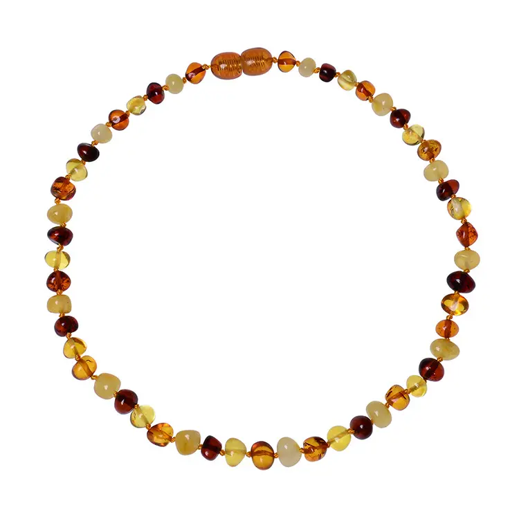 Genuine amber teething necklace pain reducing necklace