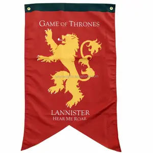 Bandera de Juego de tronos para decoración de casa, banderín de Juego de tronos, Bandera de Lannister, tully, Stark, Targaryen y arryn