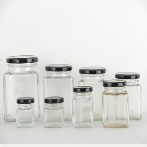 Conteneur de stockage carré pour <span class=keywords><strong>maison</strong></span> Bouteilles vides Bouteilles de sauce en conserve Miel givré Épice <span class=keywords><strong>Cornichon</strong></span> Confiture <span class=keywords><strong>Bocal</strong></span> maçon en verre avec couvercle - Product Image 4