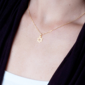 डेविड की मिठाइयां हार नाजुक स्टेनलेस स्टील के गहने स्टार लटकन हार स्टार डेविड की - Product Image 4