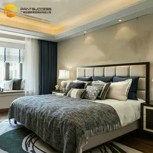 Profesyonel özelleştirilmiş modern masif ahşap yatak odası mobilya set