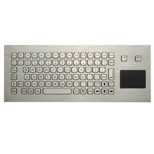 Ruggedized Industrial Washable Explosiveproof Stainless Steel Kiosk Metal Keyboard with Touchpad
