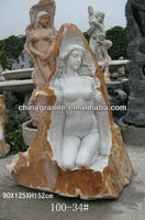 Statue en marbre blanc, sculpture de fille nue sexy, statue de fille nue en pierre