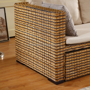 Ensemble de meubles de salon en rotin tressé à la main, canapé convertible multifonctionnel, canapé modulaire moderne, style européen antique - Product Image 4