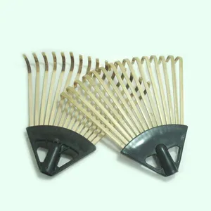Râteau à feuilles de jardin en bambou à 15 dents, outil de jardinage de qualité supérieure pour un râteage et un nettoyage efficaces - Product Image 1