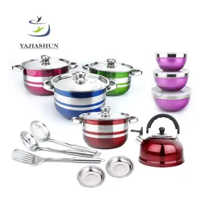 Bán Buôn Royal Bếp 21 Cái Thép Không Gỉ Cookware Set Nấu Ăn Nồi Với Bát Món Ăn Ấm Trà Đặt