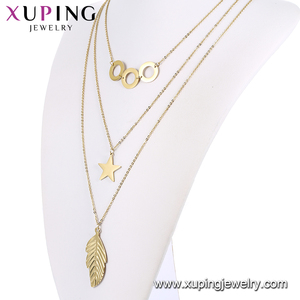و Xuping الأزياء 18k مجوهرات مطلية بالذهب قلادة مخصصة ، تصاميم جديدة قلادة قلادة ، مجموعة مجوهرات المختنق قلادة