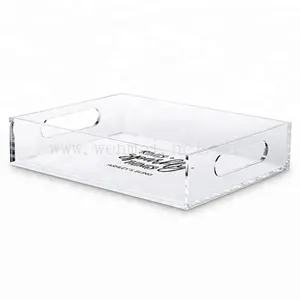 customized square acrylic tray clear acrylic tray for serving