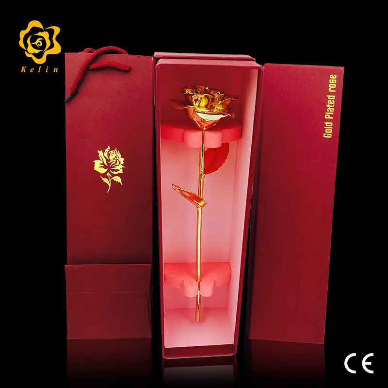 Item hadiah pemotong mawar alami berlapis emas dengan mawar asli di dalam untuk hadiah pernikahan