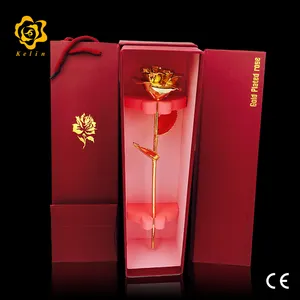 24K Gold Plated Natural Rose fower gift item with Real Rose inside for Wedding Gifts