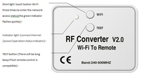 Convertisseur Wifi vers RF universel à code roulant intelligent pour la maison 300-868Mhz