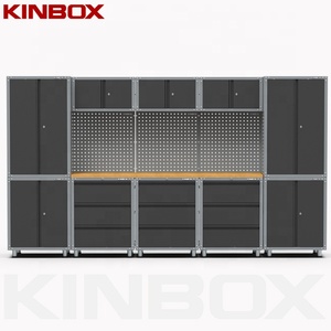 Kinbox 14 Pieces Rolling Garage Tool Cabinet DIY Custom Color for Home Garage