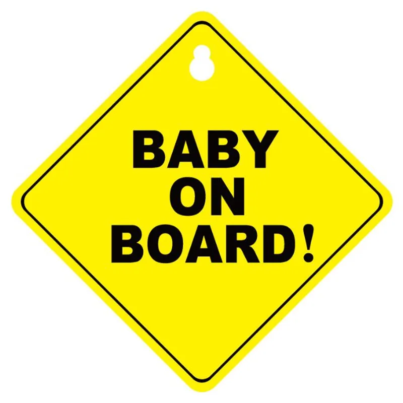 Vinyl Decal Sticker Car Window Warning Sign Baby On Board Car Sucking Disk